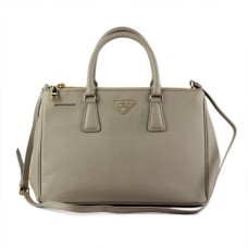 Bolso de mano Prada 2274 gris con estampado de cruces