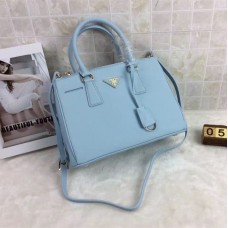 Bolso Prada Galleria 1801 Piel Saffiano 30cm Azul Claro