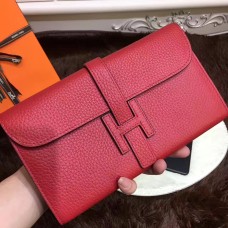Hermes Jige Monedero Togo cuero rojo