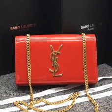 YSL Charol Bolso Cadena 22cm Rojo