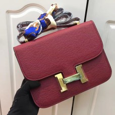 Bolso Hermes Constance 23cm Epsom Cuero Borgoña Oro