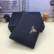 Prada 1M0204 Bifold Small Wallet Cuero Saffiano Negro