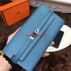 Hermes Kelly Monedero Togo Cuero Azul