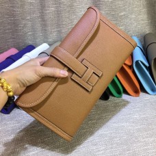 Hermes Epsom Leather Jige Clutch 29cm Marrón