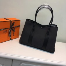 Hermes Garden Party 36cm bolso de lona negro