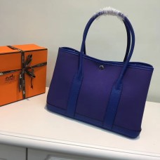Hermes Garden Party 36cm bolso de lona azul eléctrico