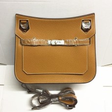 Hermes Jypsiere 28cm Bandolera Marrón Plata
