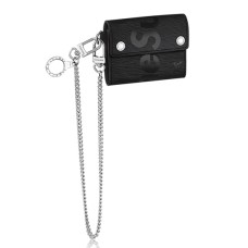 Cartera Louis Vuitton x Supreme Chain Compact M67711 Epi Cuero Negro