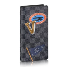 Cartera Louis Vuitton Brazza N64438 Adhesivos Damier Grafito