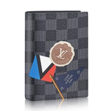 Funda para pasaporte Louis Vuitton N61701 Lona Damier Grafito
