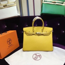 Hermes Birkin 35cm Togo bolso de cuero oro amarillo