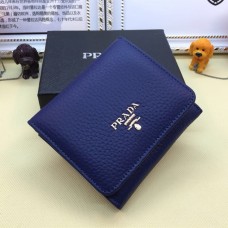 Cartera de cuero Prada Trifold 1M0176 Azul