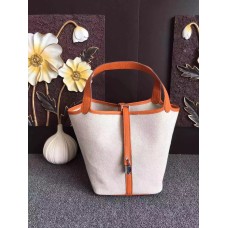 Hermes Picotin Lock Lienzo Naranja