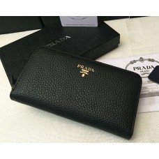 Prada Cartera con cremallera 1M0506 Negro