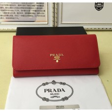 Prada 1M1132 Monedero Cuero Saffiano Rojo
