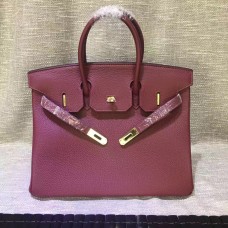 Hermes Birkin 30cm Togo cuero Bolso burdeos oro