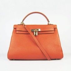 Hermes Kelly 32cm Togo cuero 6108 naranja dorado