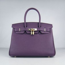 Hermes Birkin 30cm Togo bolsos de cuero oro púrpura