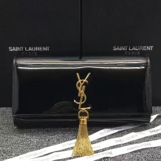 YSL Charol Tassel Clutch 27cm Negro