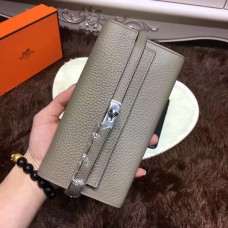 Hermes Kelly Monedero Togo Cuero Gris