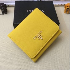 Prada 1M0176 Carteras de Cuero Saffiano en Amarillo