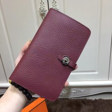 Hermes Dogon Monedero Togo Cuero H001 Borgoña
