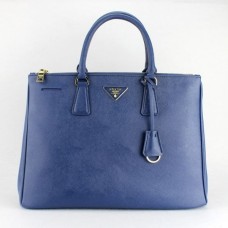 Prada 1786 bolso tote charol cruzado azul