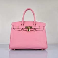 Hermes Birkin 30cm Togo cuero bolsos cereza rosa dorado