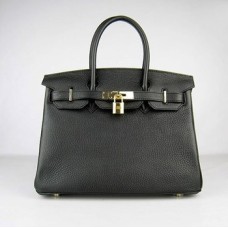 Hermes Birkin 30cm Togo cuero Bolsos oro negro