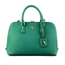 Bolso shopper Prada 0812 verde oscuro con estampado de cruces