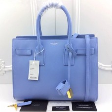 YSL Light Blue Downtown Tote Bolsos de cuero de vaca