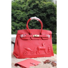 Hermes Birkin Caballo Togo Cuero Rojo 35cm