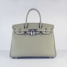 Hermes Birkin 30cm Togo cuero Bolsos plata gris oscuro
