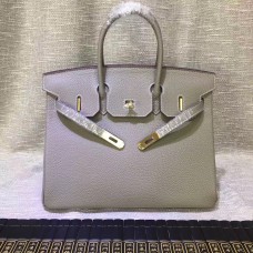 Hermes Birkin 30cm Togo cuero Bolsos elefante gris oro