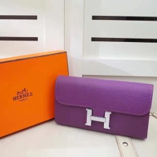 Hermes Constance Monedero Togo Cuero Púrpura