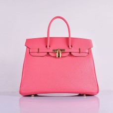 Hermes Birkin 35cm Togo bolsos de cuero Lip Pink Golden