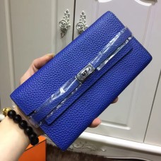 Hermes Kelly Cartera Togo cuero azul eléctrico