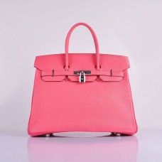 Hermes Birkin 35cm Togo bolsos de cuero Lip Pink Silver