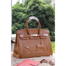 Hermes Birkin Caballo Togo Cuero Marrón 35cm