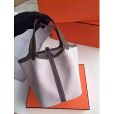 Hermes Picotin Lock Lienzo Gris Oscuro