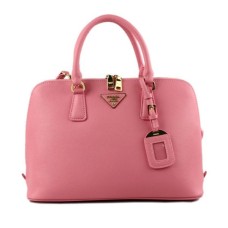 Bolso shopper Prada 0812 rosa con estampado de cruces