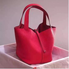 Hermes Picotin Lock Togo cuero rojo