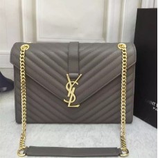 YSL Saint Laurent Classic Large Monogram Bag Gris 31cm