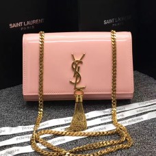 YSL Tassel Chain Bag 22cm Charol Rosa