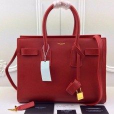 YSL Red Downtown Tote Bolsos de cuero de vaca