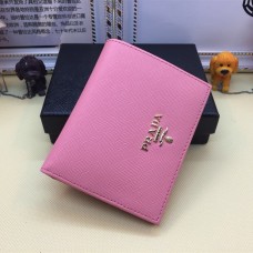 Prada 1M0204 Cartera Bifold Pequeña Piel Saffiano Rosa