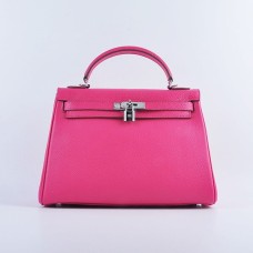 Hermes Kelly 32cm cuero Togo 6108 plata rosa