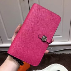 Hermes Dogon Monedero Togo Cuero H001 Rosa Caliente