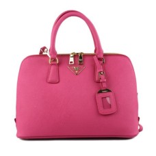 Bolso shopper Prada 0812 melocotón con estampado de cruces