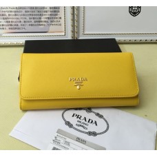 Prada 1M1132 Monedero Cuero Saffiano Amarillo